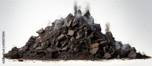 Open coal production by the fuel industry causes soil erosion and waste rock piles. photo