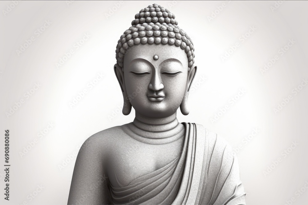 Sketch of Gautam Buddha, Generative AI