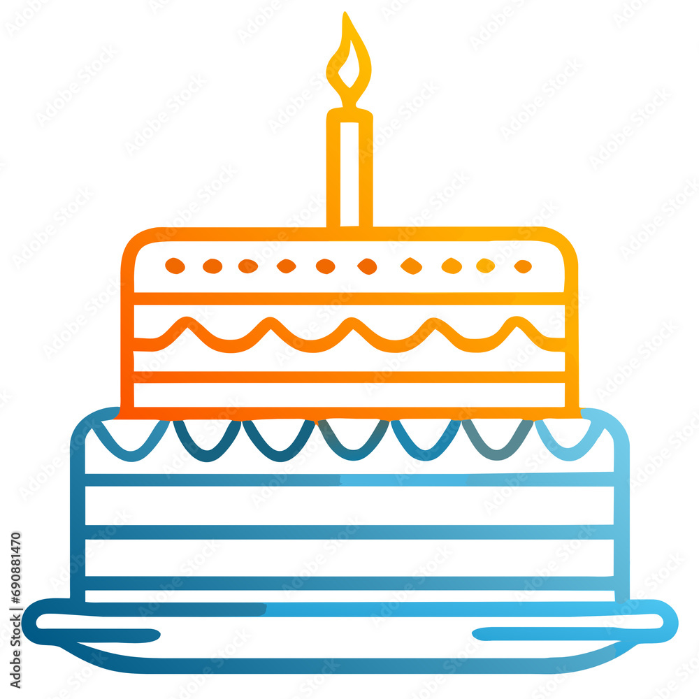 Cute Cake, isolated on transparent background PNG, icon design, celebrate party, symbol, sweet dessert, design element, graphic resource