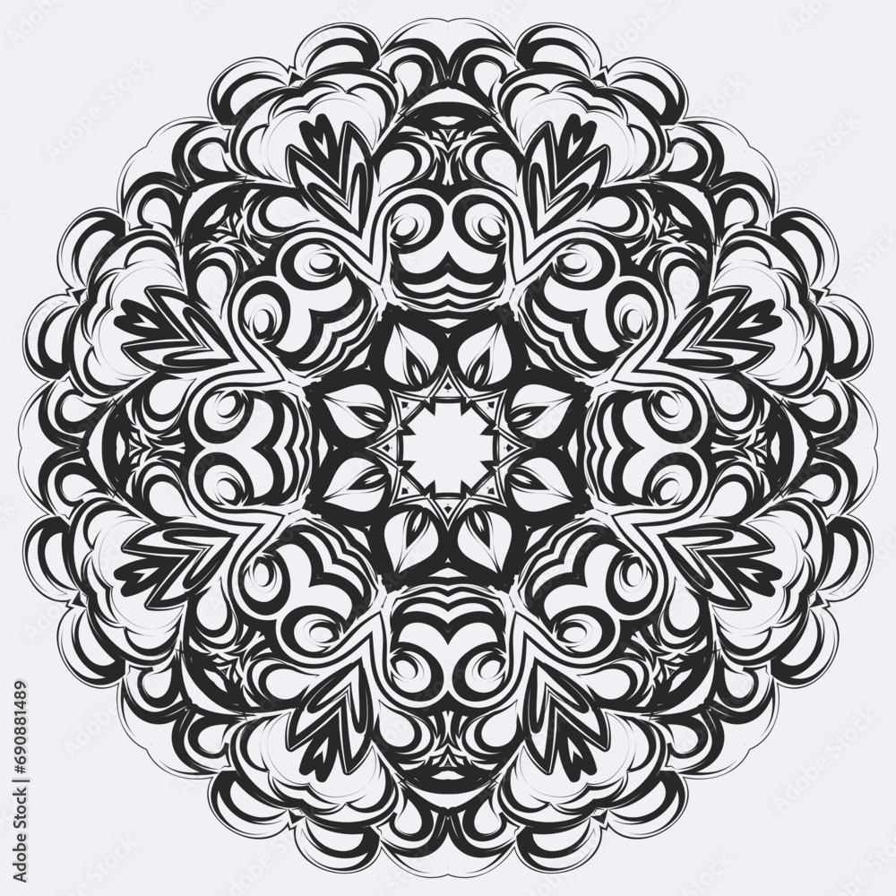 Line art snowflake. Ice crystal winter symbol. Template for winter Christmas design. Isolated vector illustration