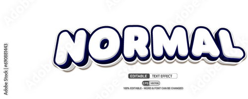 Normal 3D Editable Text Effect Vector Template 