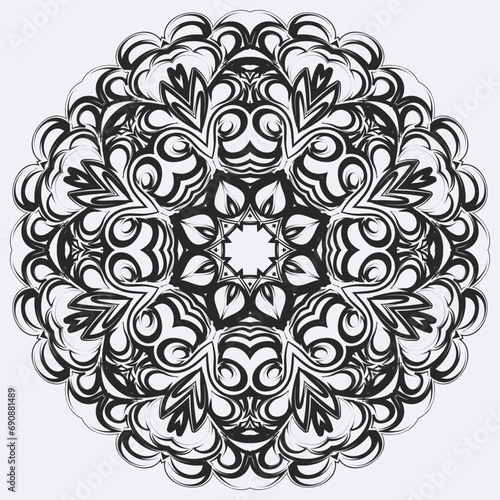 Line art snowflake. Ice crystal winter symbol. Template for winter Christmas design. Isolated vector illustration