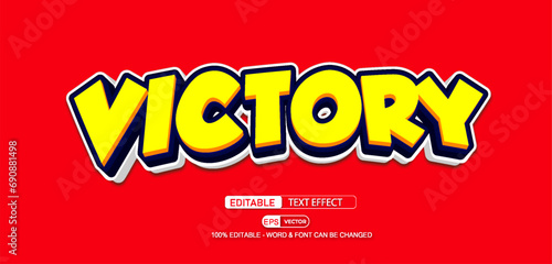 Victory 3D Editable Text Effect Vector Template 