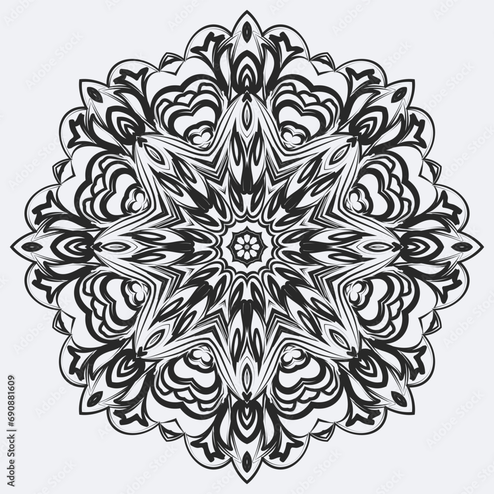 Fototapeta premium Christmas background. Snowflakes. Simple decorative geometric winter holiday elements. Stock vector illustration.