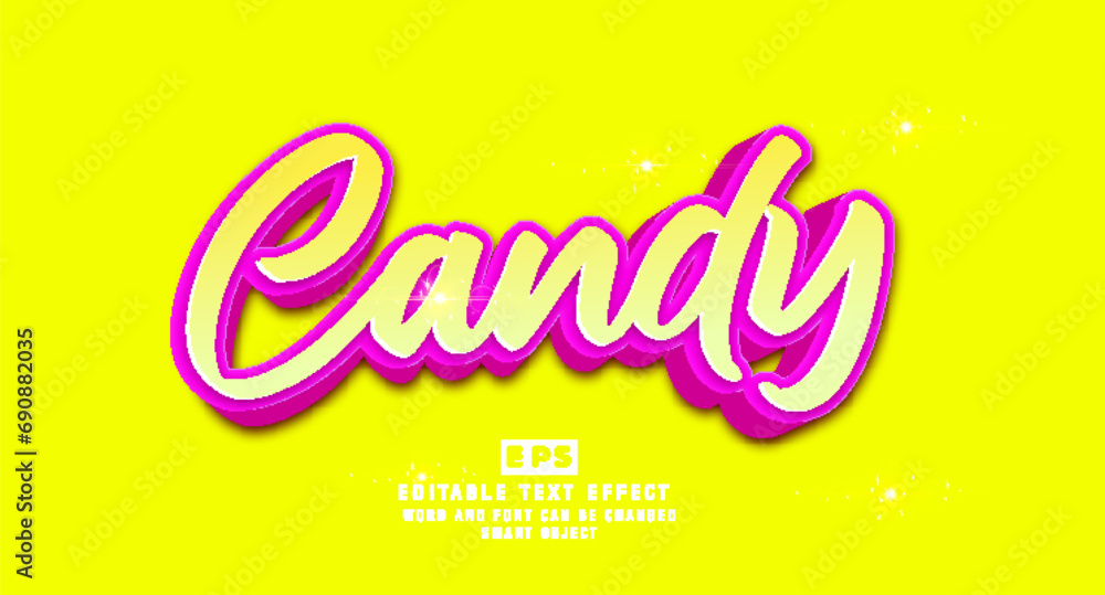 Candy3D Editable Text Effect Vector Template Candy3D Editable Text Effect Vector Template