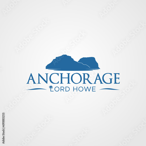 Anchorage land howe restaurant logo design icon element vector 