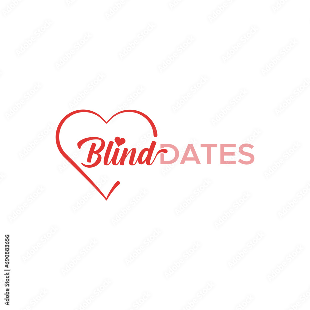 Blind Dates text typography logo design icon good for blind date with girlfriend element vector