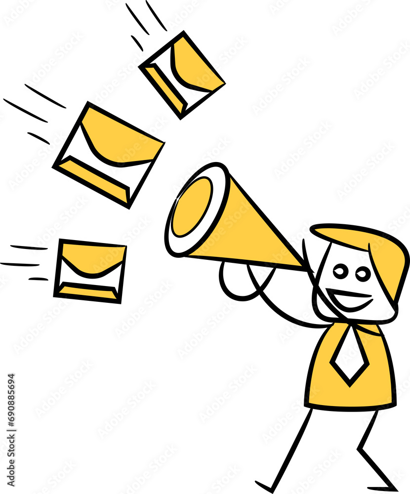 Businessman Holding Megaphone and Emails Illustration
Businessman Holding Megaphone and Emails Illustration