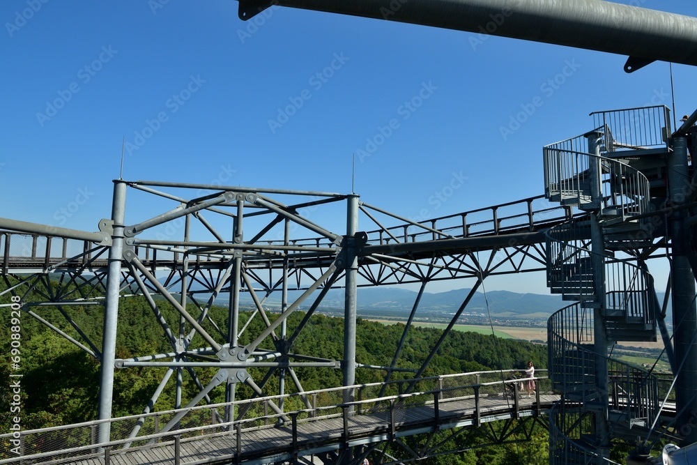 Tourist attraction observation trail above the treetops