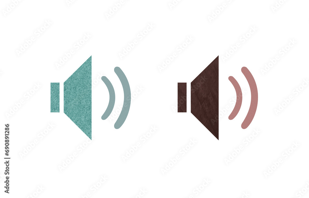 Sound icon symbol green and red Sound icon symbol green and red