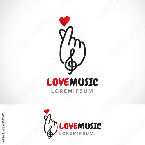 love music logo design template