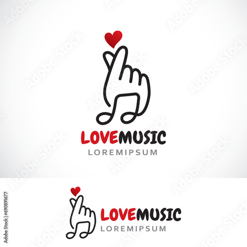 love music logo design template