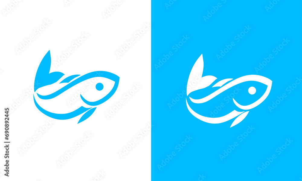 illustration vector graphics of simple fish symbol logo template illustration vector graphics of simple fish symbol logo template