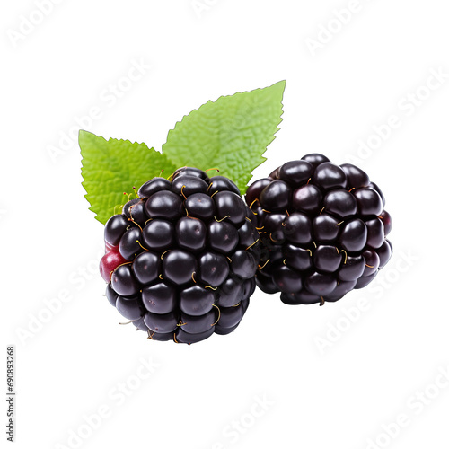 Blackberry photograph isolated on white background
