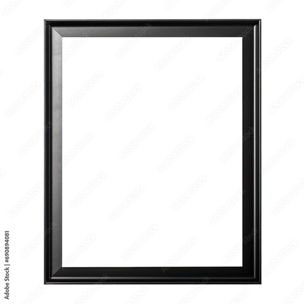 Black metal frame photo with empty blank canvas. PNG cut out Isolated on transparent background Black metal frame photo with empty blank canvas. PNG cut out Isolated on transparent background