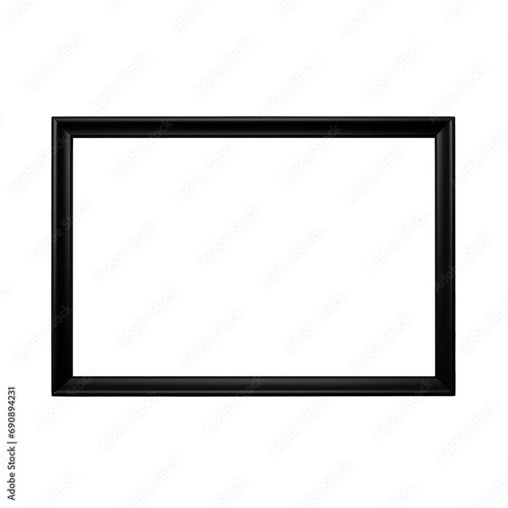 Black metal frame photo with empty blank canvas. PNG cut out Isolated on transparent background Black metal frame photo with empty blank canvas. PNG cut out Isolated on transparent background