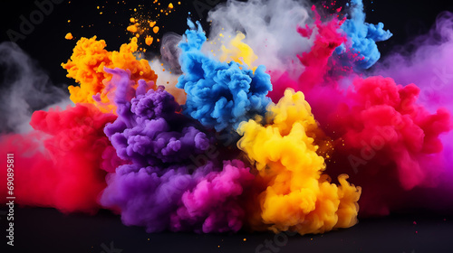 abstract paint smoke background explosion cloud splash colorful motion texture art design explode dye pi