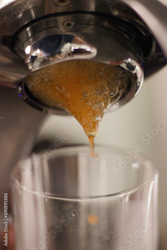 Rok coffee maker espresso shot.
