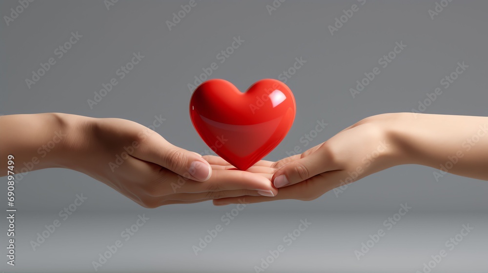 a hand giving a heart to another hand 3d digital cancer a hand giving a heart to another hand 3d digital cancer
