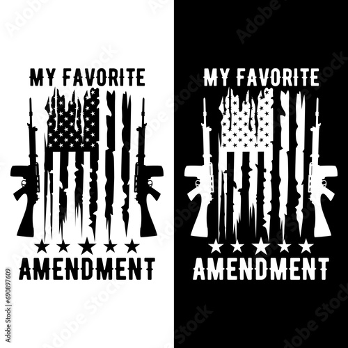 american flag gun, second amendment t shirt design illustration