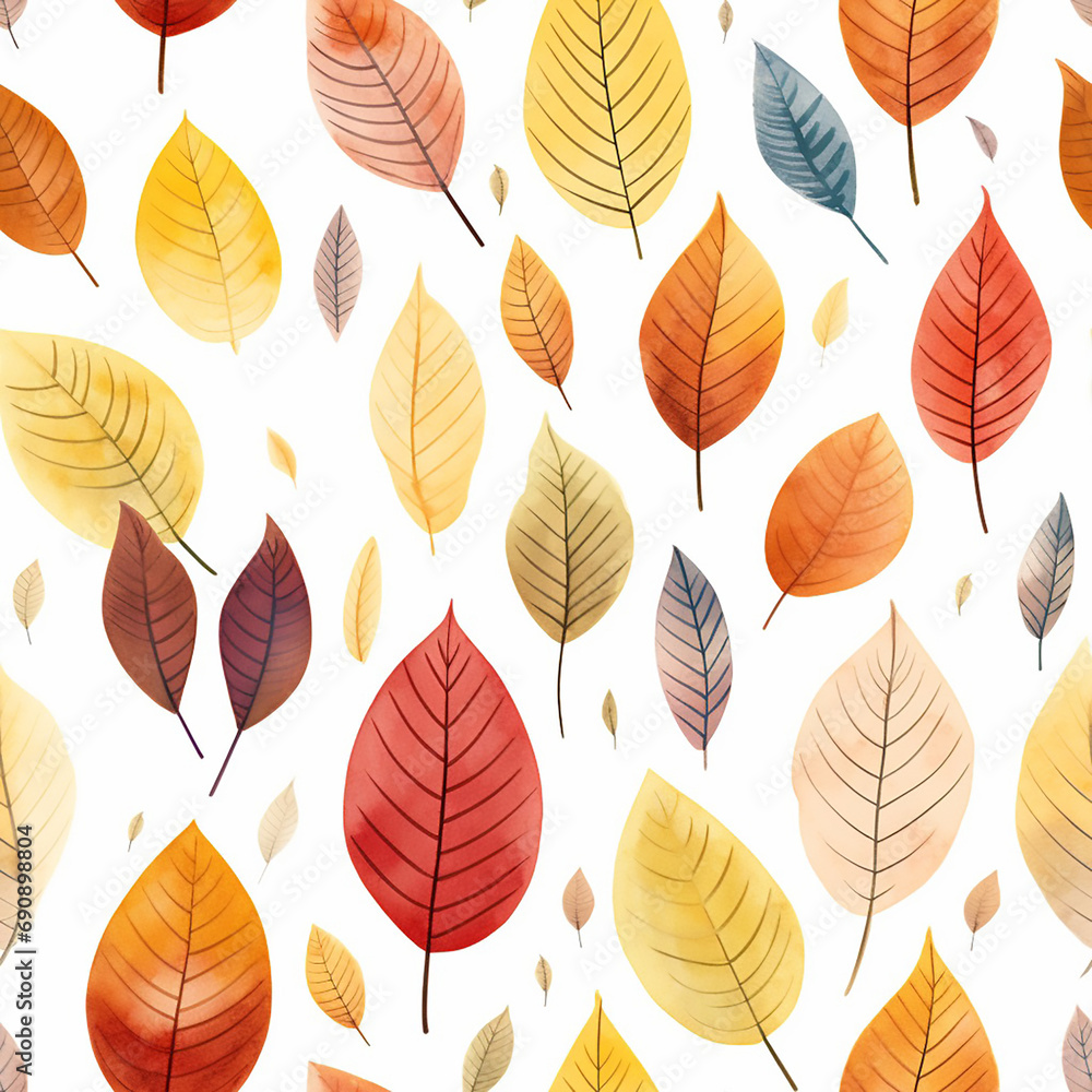 Obraz premium autumnal leaves pattern maple seasonal nature background design orange foliage wallpaper yellow red fall