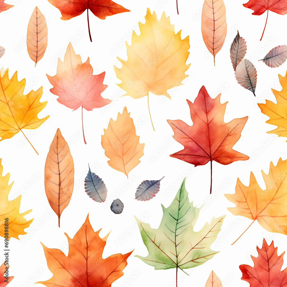 autumnal leaves pattern maple seasonal nature background design orange foliage wallpaper yellow red fall