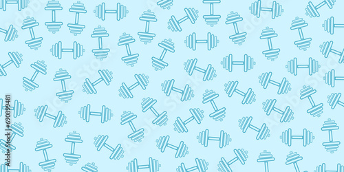 fitness dumbbells exercises blue background texture vector