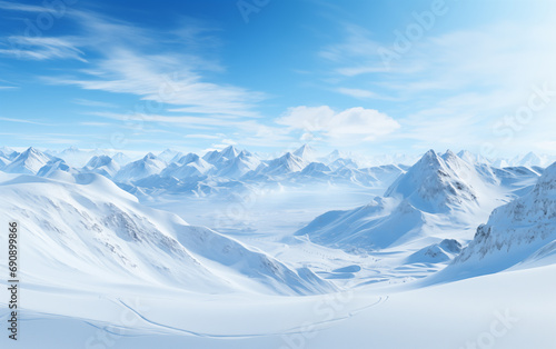 Majestic snow mountain illustration.created with Generative AI tecnology. © henvryfo