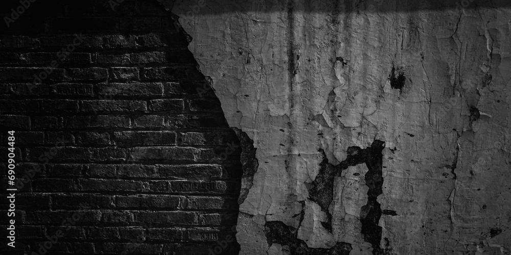 Obraz premium Abstract dark black grungy wall texture background