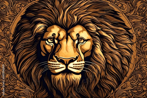 Lion head logo.