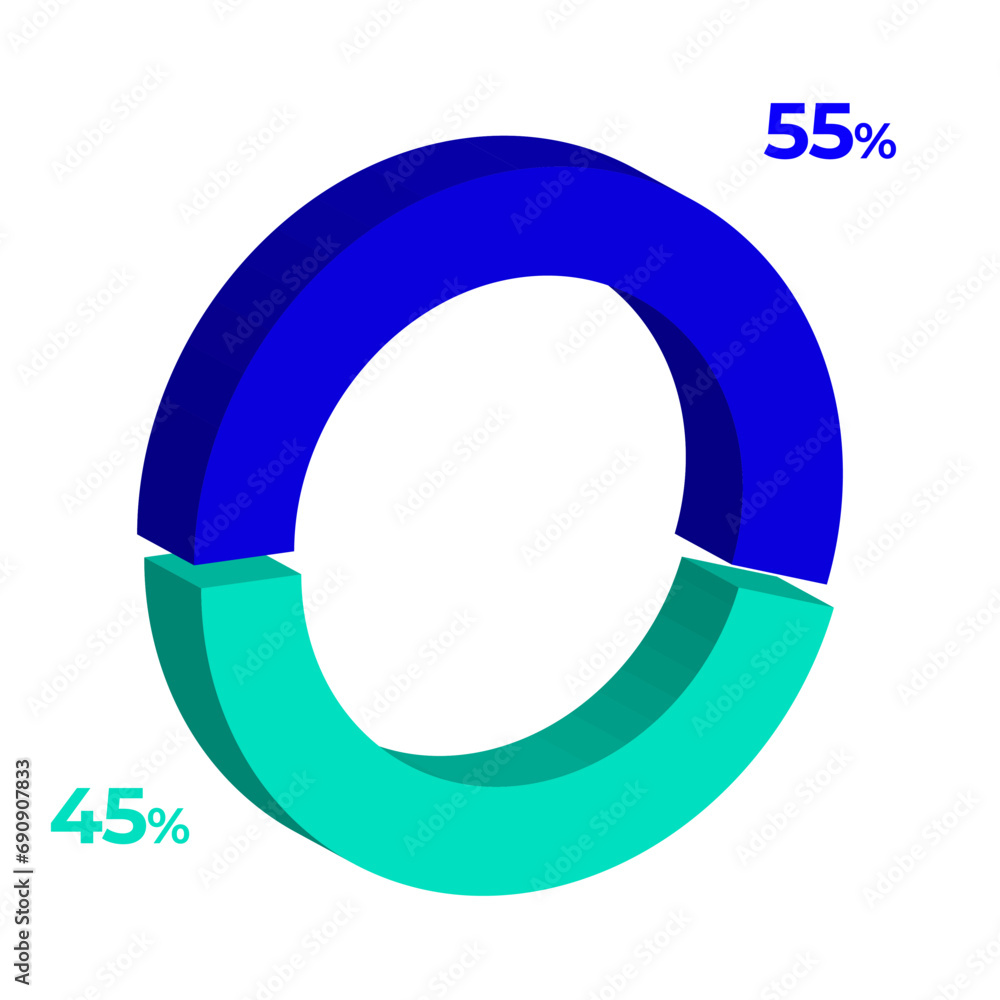 45 55 3d donut pie chart illustration eps vector 45 55 3d donut pie chart illustration eps vector