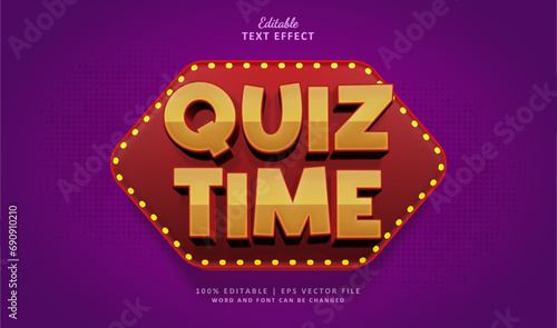Quiz Time Editable Text Effect Style 3d Game Show
