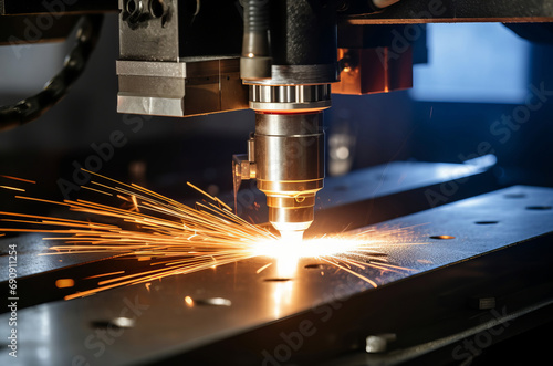 Close-up of a metal CNC router