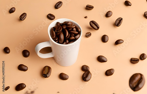Coffee Beans  Isolated Aromatic Caffeine Seed for Dark Roasted Espresso  Morning Brew  and Flavorful Beverage Generative Ai