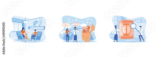Child psychologist. World mental health day.Psychologist online. Psychologist 1 flat vector modern illustration 