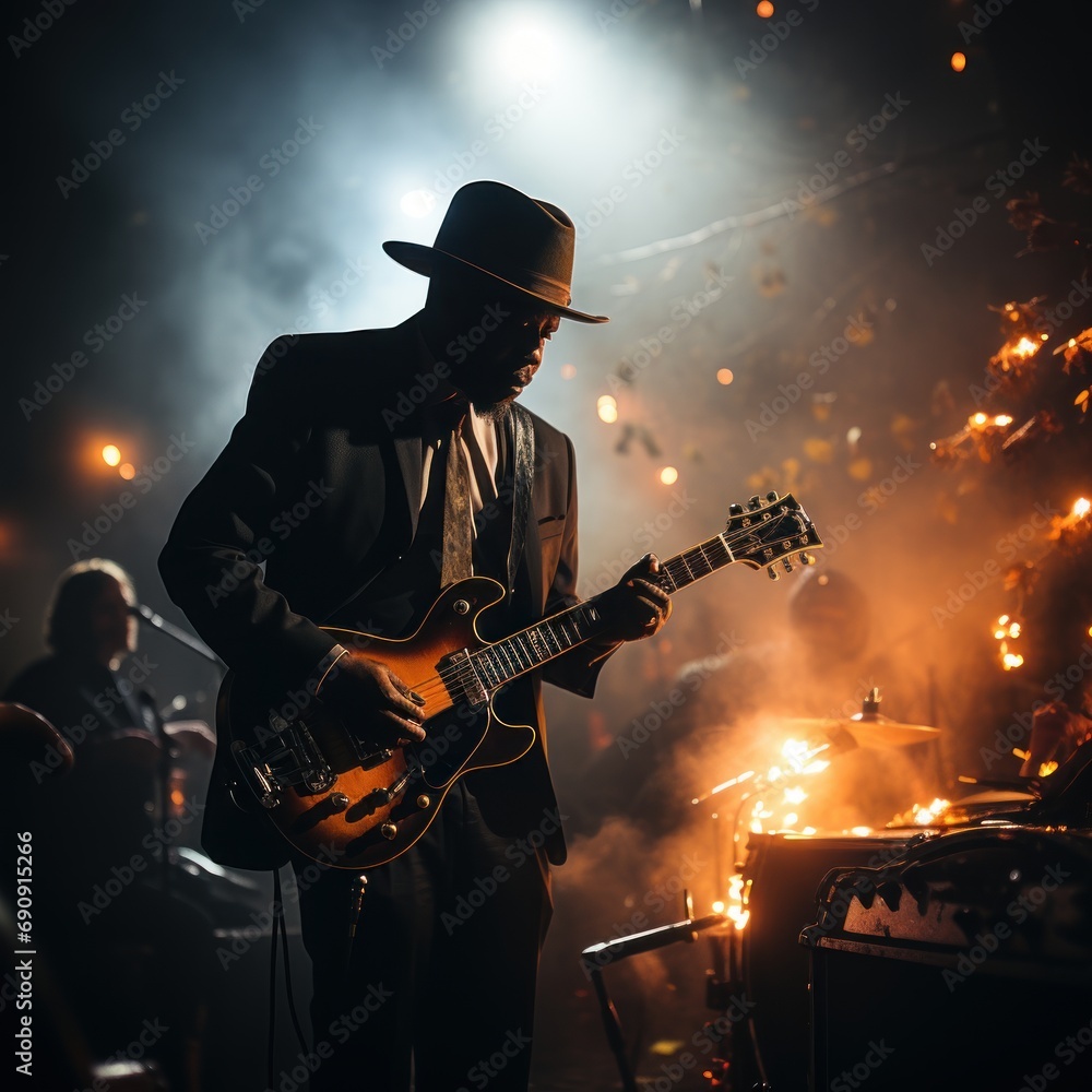 Obraz premium jazz band giving a concert in the evening