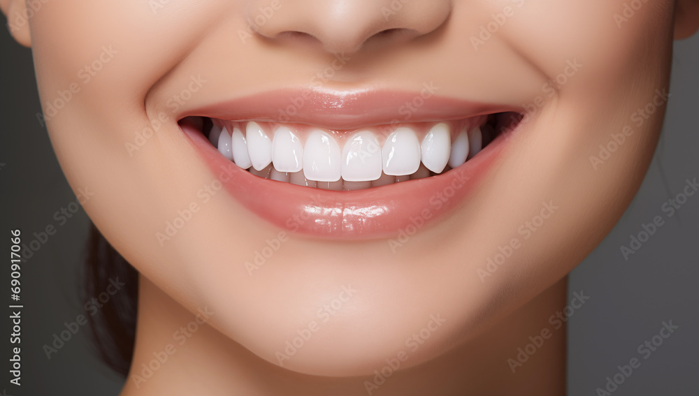 Fototapeta premium Woman Perfect Teeth Close Up Dentistry Concept