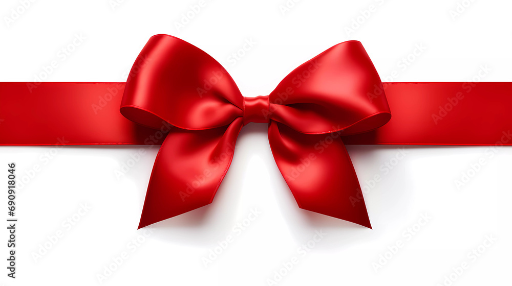 A red ribbon with a bow on it is shown in this image; A red ribbon with a bow on it is shown in this image;