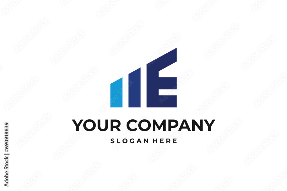 Letter E - Accounting and Financial Logo : Suitable for Accounting and Financial Theme, Business and Consulting Theme, Infographics and Other Graphic Related Assets.