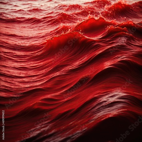 An abstract background in red color with wave. 