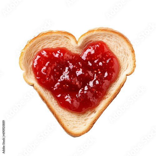 Toast with Heart Shaped Jam, Ai Generate