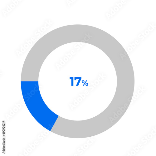 17 percent pie chart outline stroke vector illustration eps