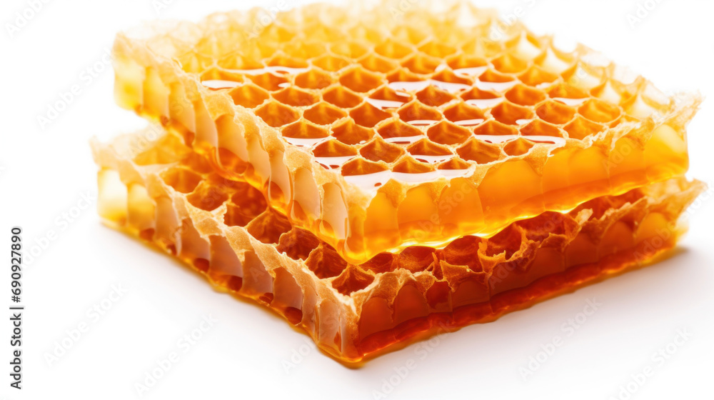 Bee honeycomb with honey on white background Bee honeycomb with honey on white background