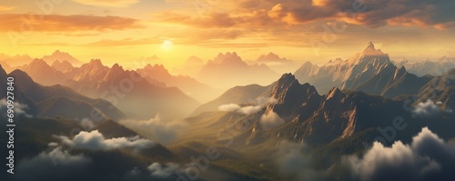 drone view at astonishing mountain landscape © xartproduction