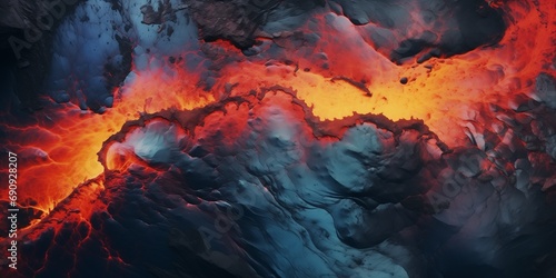 aerial view of volcanic landscape photo