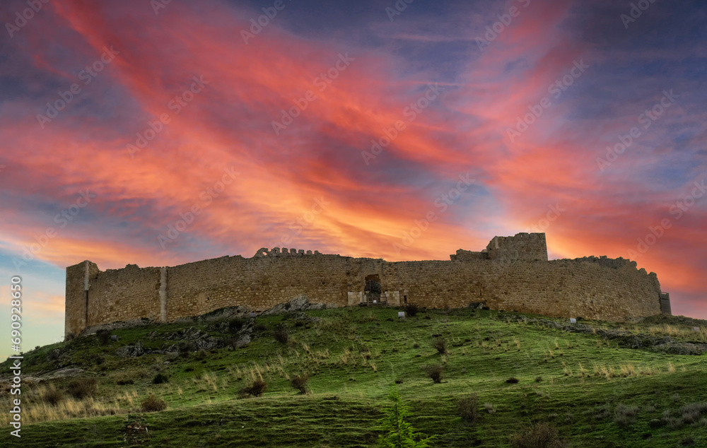 Captivating Sunset Landscape at Burgo de Osma Castle: Mesmerizing Twilight Views!