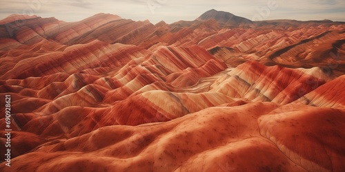 top down view from drone to Zhangye Danxia China photo