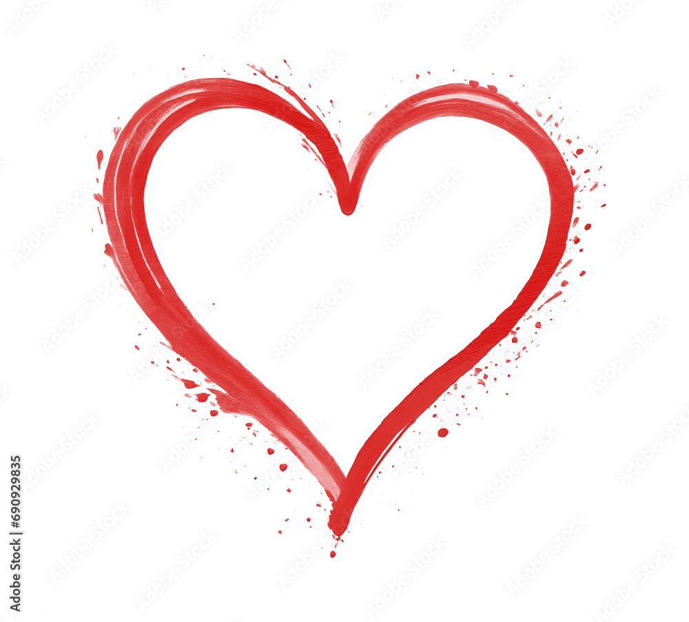 painted red heart isolated on transparent background painted red heart isolated on transparent background