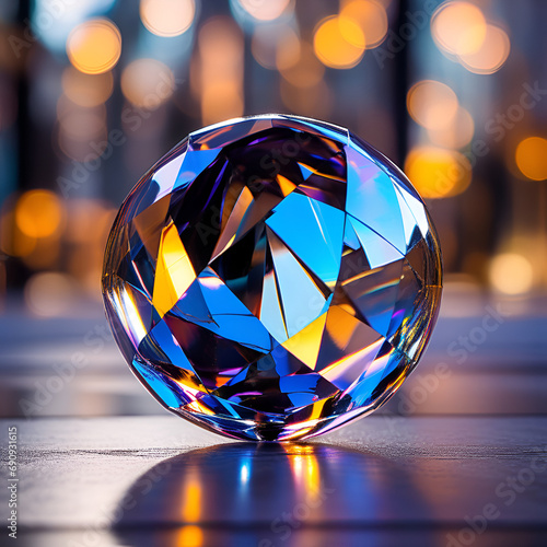 3d crystal ball  hyperrealistic