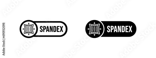 Spandex cloth label or Spandex label vector isolated. Simple spandex textile icon for apps, websites, print design, element design, and more about spandex cloth.